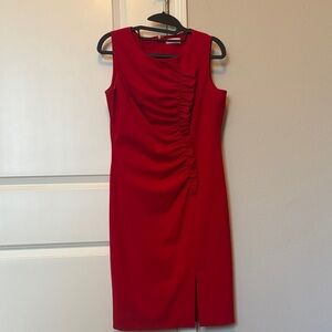 Calvin Klein Elegant Red Sleeveless Dress super flattering size 8